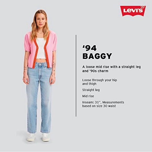 Levi's 94’ Baggy Women's Light Blue Straight Leg Jeans - Picture 2 of 11